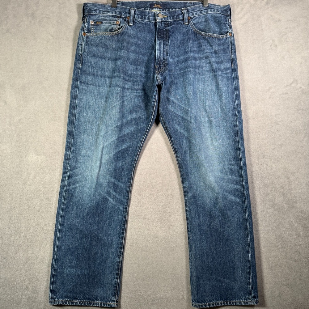 Polo Ralph Lauren Jeans Mens 38x29 Tag 38x30 Blue Hampton Relaxed Straight Denim